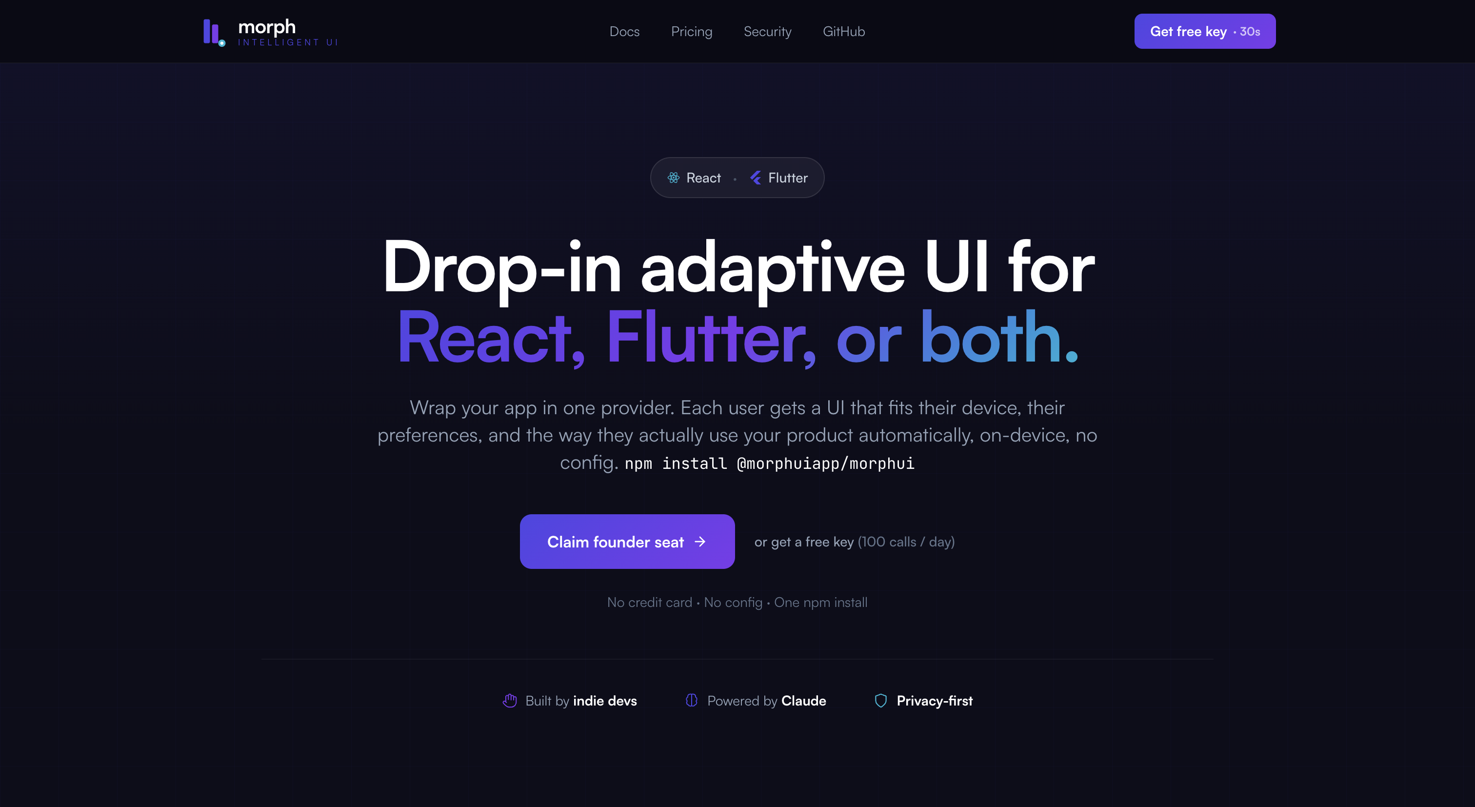 Site morphui.dev — Hero